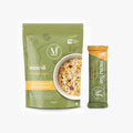 Mena Pause menopause-friendly muesli bag and snack bar with a bowl of granola.